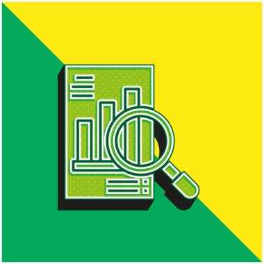 Analysis Green and yellow modern 3d vector icon logo clipart
