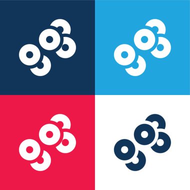 Kan mavisi ve kırmızı dört renk simgesi seti