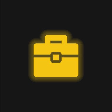 Evrak çantası sarı parlak neon simgesi