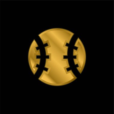 Büyük Beyzbol Topu altın kaplama metalik simge veya logo vektörü