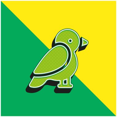 Arctic Tern Green and yellow modern 3d vector icon logo clipart