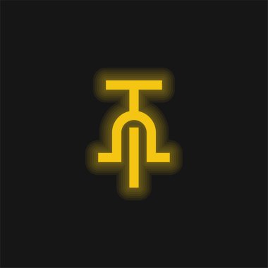 Bisiklet sarı parlayan neon simgesi