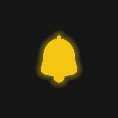 Zil silueti sarı parlak neon simgesi