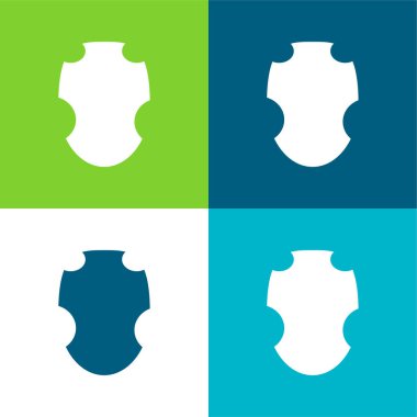 Siyah Savaşçı Kalkanı Düz 4 renk simgesi