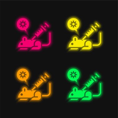 Hayvan Testi: Parlak neon vektör simgesi