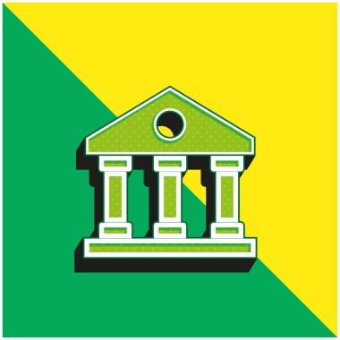 Yeşil ve sarı modern 3D vektör simgesi logosu