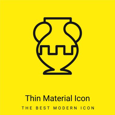 Ancient Jar Outline In A Museum minimal bright yellow material icon clipart
