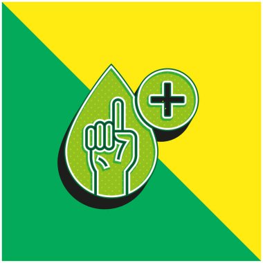 Kan Testi Yeşil ve Sarı Modern 3D vektör simgesi logosu