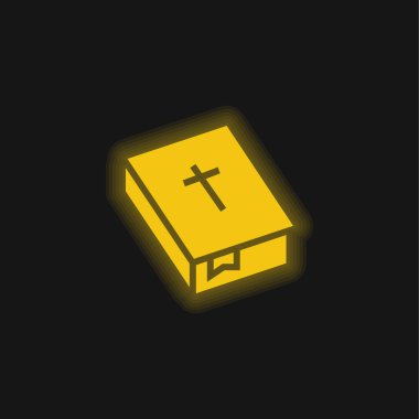 İncil sarı parlak neon simgesi