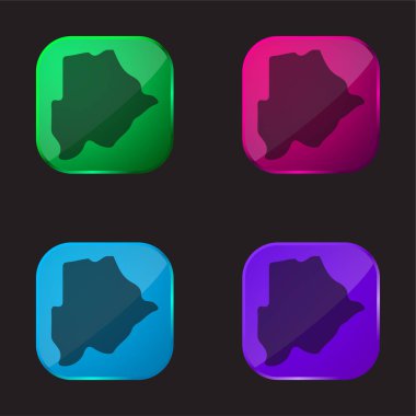 Botswana dört renkli cam düğme simgesi