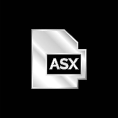 Asx silver plated metallic icon clipart