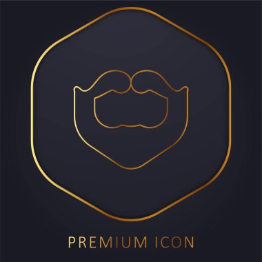 Sakal altın çizgi prim logosu veya simgesi