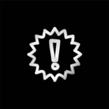 Uyarı El Çizilmiş Sembol gümüş kaplama metalik simge