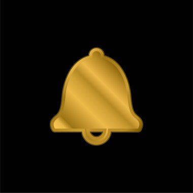 Alarming Bell gold plated metalic icon or logo vector clipart