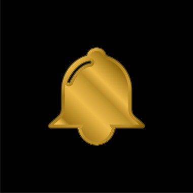 Bell Black Shape altın kaplama metalik simge veya logo vektörü