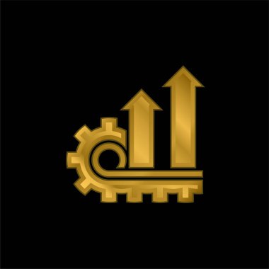 Analitik altın kaplama metalik simge veya logo vektörü