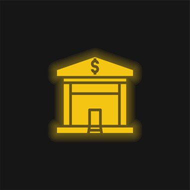Bankanın sarı parlak neon simgesi