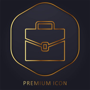 Evrak çantası altın çizgi prim logosu veya simgesi