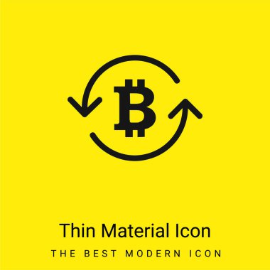 Dolaşan Oklar İçindeki Bitcoin Sembolü Asgari parlak sarı malzeme simgesi