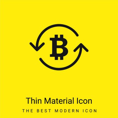 Bitcoin Symbol Inside Circulating Arrows minimal bright yellow material icon clipart