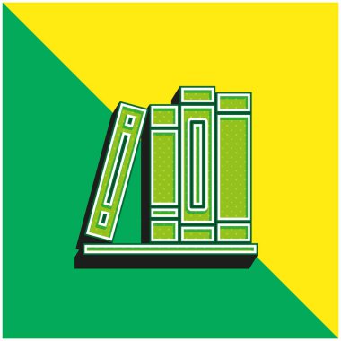 Kitap Yeşil ve Sarı modern 3D vektör simgesi logosu