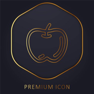 Apple Hand Çizilmiş Meyve Özeti Altın Çizgi prim logosu veya simgesi
