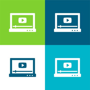 AD Video Düz Renk minimal simgesi seti