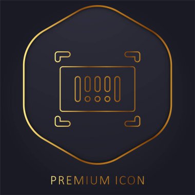 Barkod altın çizgi premium logosu veya simgesi
