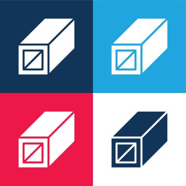 Beam blue and red four color minimal icon set clipart