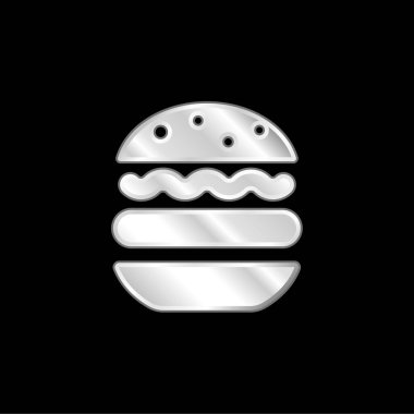 Büyük Hamburger gümüş kaplama metalik ikon