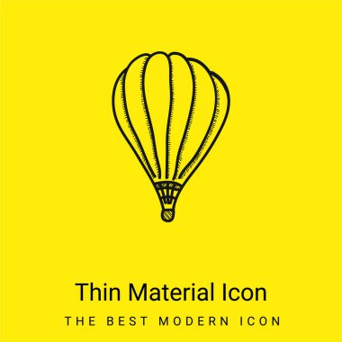 Air Balloon minimal bright yellow material icon clipart