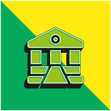 Yeşil ve sarı modern 3D vektör simgesi logosu