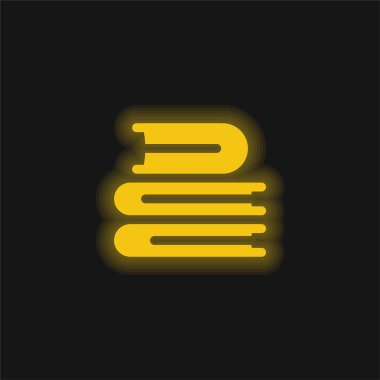 Kitaplar sarı parlak neon simgesi