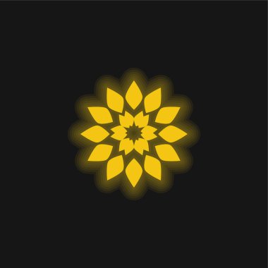 Büyük Çiçek sarı parlak neon simgesi