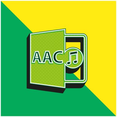 Acc Dosya Biçimi Sembol Yeşil ve sarı 3d vektör simgesi logosu