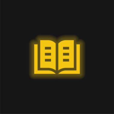 Kitap sarı parlak neon simgesi