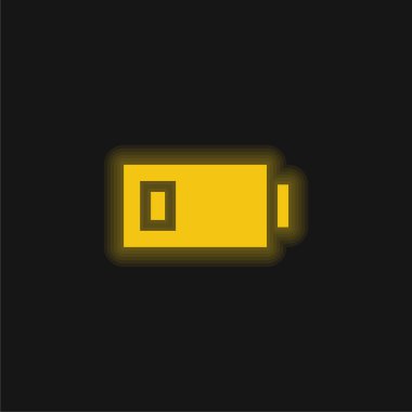 Pil sarısı parlak neon simgesi