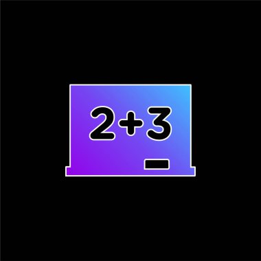 Matematiksel Temel Hesaplamalarla Kara Tahta Mavi Gradyan vektör simgesi