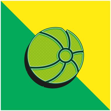 Top Yeşil ve Sarı modern 3D vektör simgesi logosu