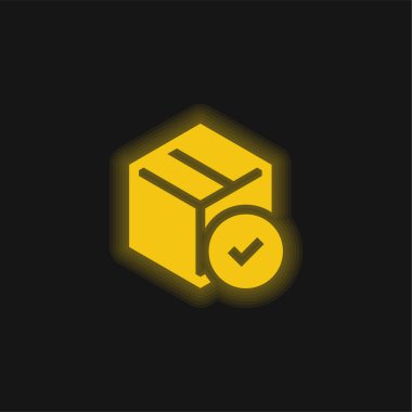 Kutu sarısı parlak neon simgesi