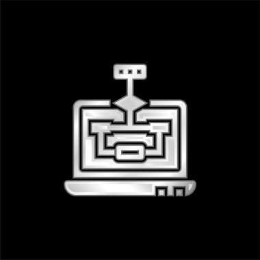 Algoritma gümüş kaplama metalik simge