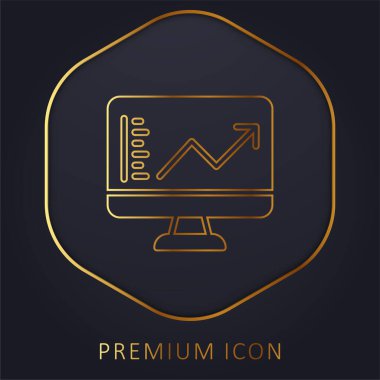 Analitik altın çizgi prim logosu veya simgesi