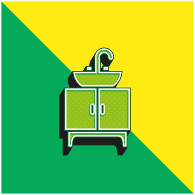 Havza yeşili ve sarı modern 3d vektör simgesi logosu