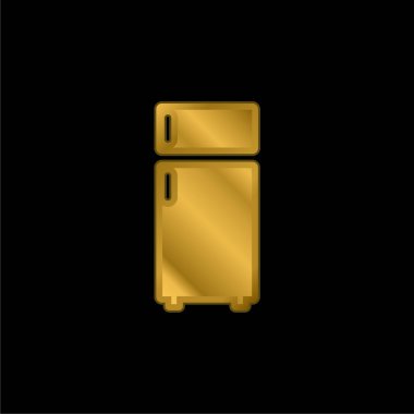 Büyük Dolapta altın kaplama metalik simge veya logo vektörü