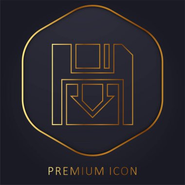 Yedekleme altın satır premium logosu veya simgesi