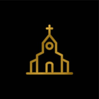 Büyük Kilise altın kaplamalı metalik simge veya logo vektörü