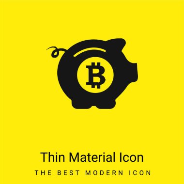 Bitcoin Safe Pig minimal bright yellow material icon clipart