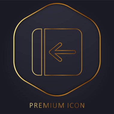 Arrow Katı Kare Düğme Altın Hat prim logosu veya simgesi