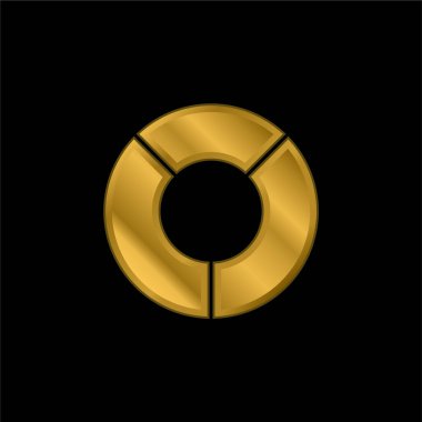 Analitik altın kaplama metalik simge veya logo vektörü