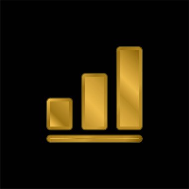Çubuk Grafik altın kaplama metalik simge veya logo vektörü
